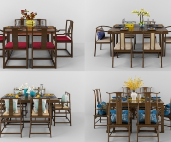 New Chinese Style Dining Table And Chairs-ID:617458828