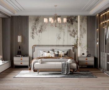 New Chinese Style Bedroom-ID:365911969