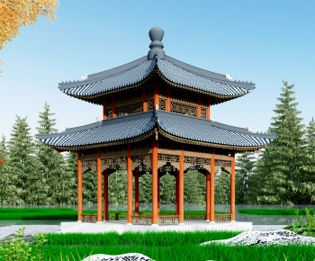 Chinese Style Ancient Architectural Buildings-ID:677654988
