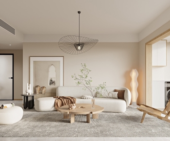 Modern Japanese Style Wabi-sabi Style A Living Room-ID:491910024