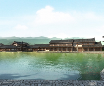 New Chinese Style Ancient Architectural Buildings-ID:587625035