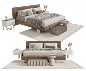 Modern Double Bed-ID:729454042