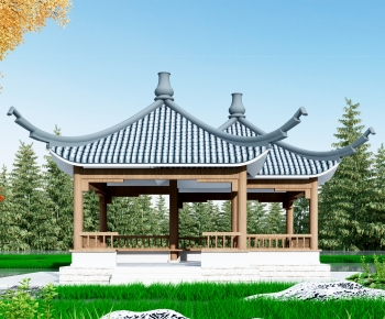Chinese Style Ancient Architectural Buildings-ID:517612936