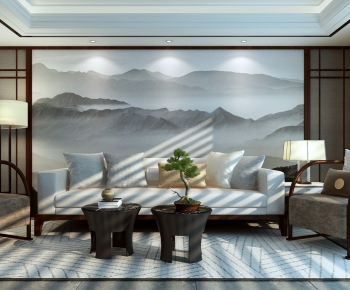 New Chinese Style Sofa Combination-ID:382431037