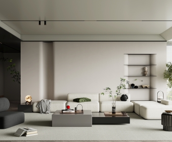 Modern Wabi-sabi Style A Living Room-ID:450874091
