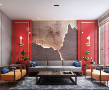 New Chinese Style A Living Room-ID:157380171
