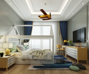 Simple European Style Bedroom-ID:693217993