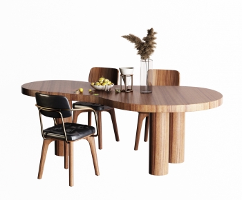 现代实木异形桌椅组合-ID:454953915