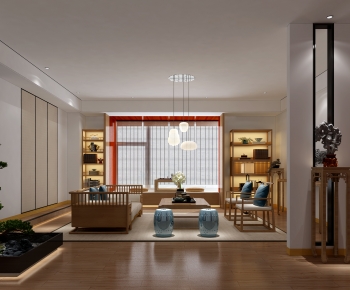 New Chinese Style Office Living Room-ID:282293086