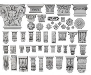 欧式罗马柱柱头 雕花构件-ID:526588926