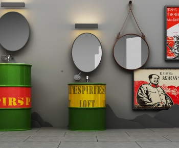 Industrial Style Bathroom Cabinet-ID:181004052