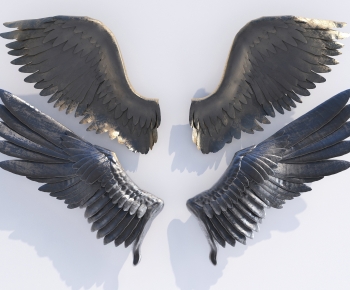 现代翅膀雕塑墙饰-ID:576663971