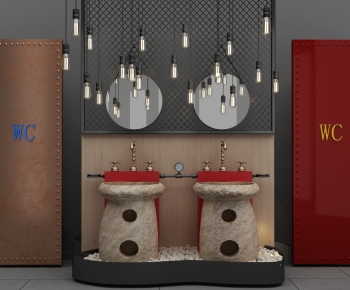 Industrial Style Bathroom Cabinet-ID:406999656