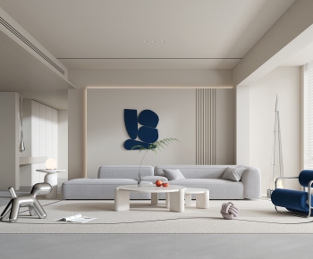 Modern Wabi-sabi Style A Living Room-ID:881455902