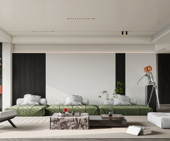 Modern Wabi-sabi Style A Living Room-ID:776477105
