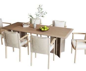 Wabi-sabi Style Dining Table And Chairs-ID:594702011