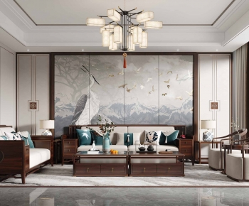 New Chinese Style A Living Room-ID:452919964