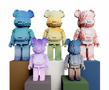 现代马赛克雕塑KAWS玩偶摆件-ID:794178968