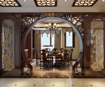 New Chinese Style Dining Room-ID:915823946
