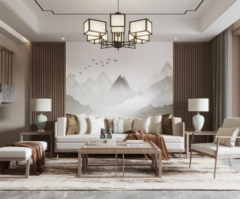 New Chinese Style A Living Room-ID:406075958