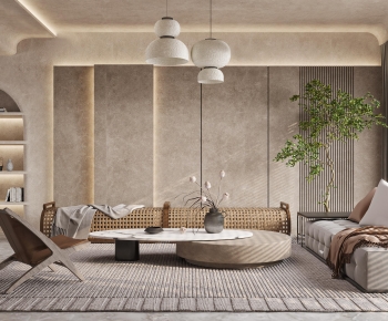 Wabi-sabi Style A Living Room-ID:130526077