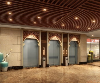 传统中式特色商场电梯厅-ID:590934044