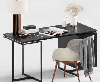 Modern Computer Desk And Chair-ID:320564996