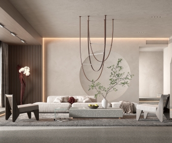 Wabi-sabi Style A Living Room-ID:746994978