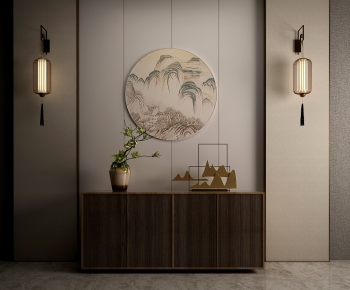 New Chinese Style Entrance Cabinet-ID:918896919