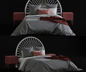 Modern Double Bed-ID:298897035
