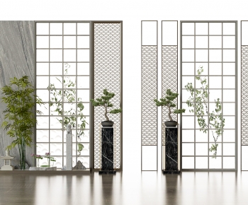 New Chinese Style Glass Screen Partition-ID:581350093