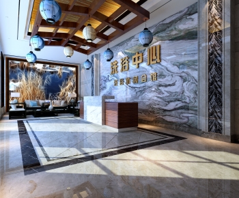 New Chinese Style Office Reception Desk-ID:377434028