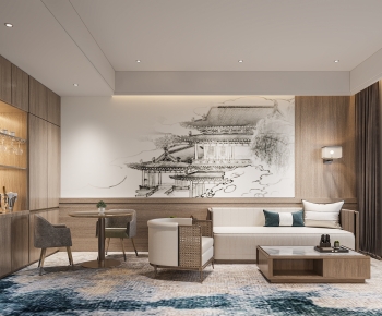 New Chinese Style A Living Room-ID:284540755
