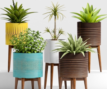 Modern Potted Green Plant-ID:667665001