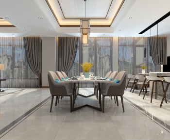 New Chinese Style Dining Room-ID:662029035