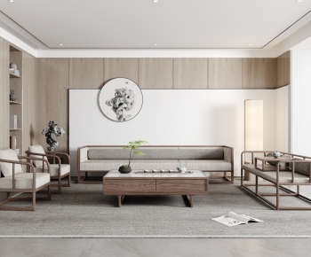 New Chinese Style A Living Room-ID:746876961
