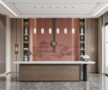 New Chinese Style Office Reception Desk-ID:704539068