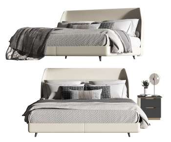 Modern Double Bed-ID:843187091