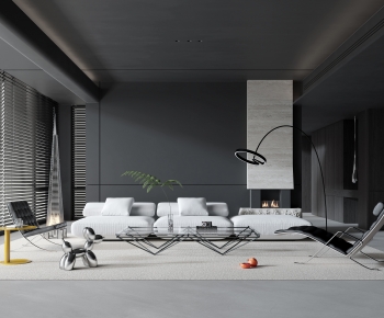 Modern Wabi-sabi Style A Living Room-ID:753422985