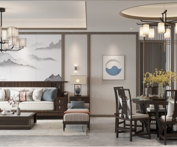 New Chinese Style A Living Room-ID:246577986