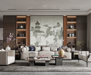 New Chinese Style A Living Room-ID:635955107