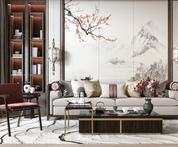 New Chinese Style Sofa Combination-ID:906409985