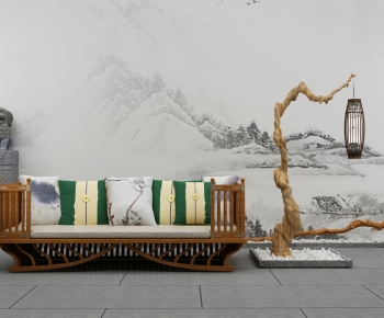 New Chinese Style A Sofa For Two-ID:251724966