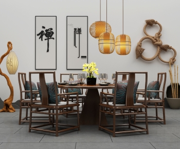 New Chinese Style Dining Table And Chairs-ID:435580024