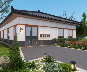 New Chinese Style Building Appearance-ID:244864945