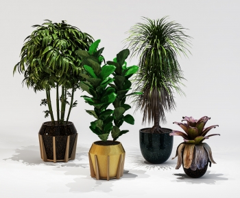 Modern Potted Green Plant-ID:889372116