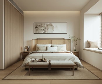 Wabi-sabi Style Bedroom-ID:981823924