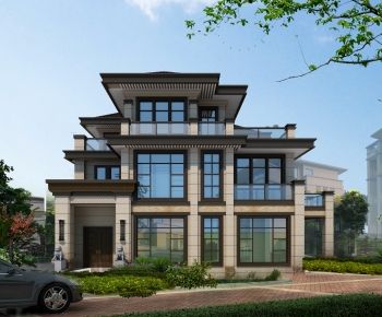 New Chinese Style Villa Appearance-ID:873981002
