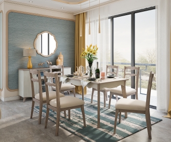 Simple European Style Dining Room-ID:742928981