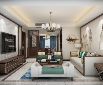 New Chinese Style A Living Room-ID:317744027